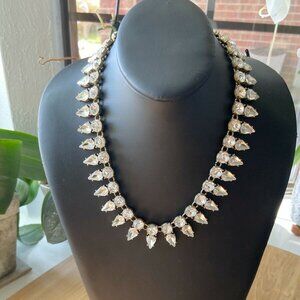gorgeous! JCREW clear rhinestone  Tear Drop statement necklace
